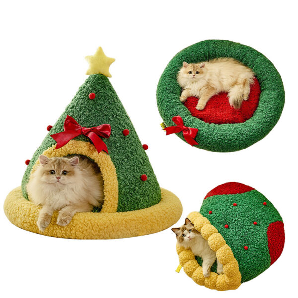 Christmas cat bed