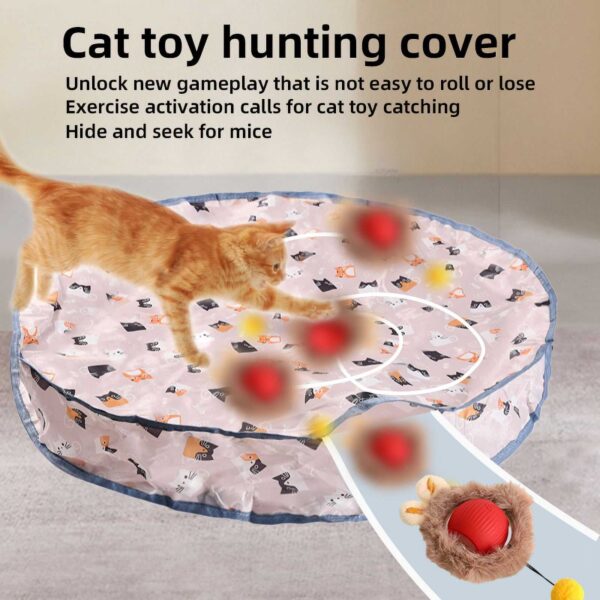 Rechargeable Electric Indoor Interactive Cat Toy Kitten Motion-Activated Hide Seek Toy with Plastic Hiding Cover Ex (4)