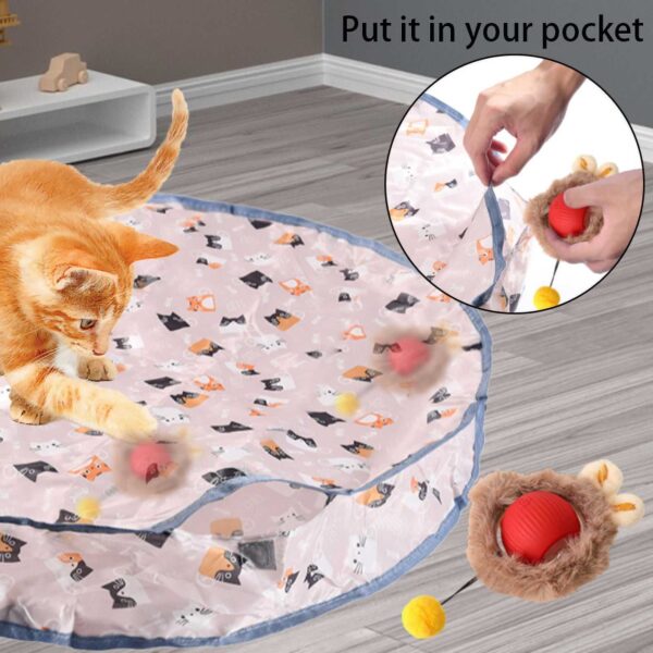 Rechargeable Electric Indoor Interactive Cat Toy Kitten Motion-Activated Hide Seek Toy with Plastic Hiding Cover Ex (5)